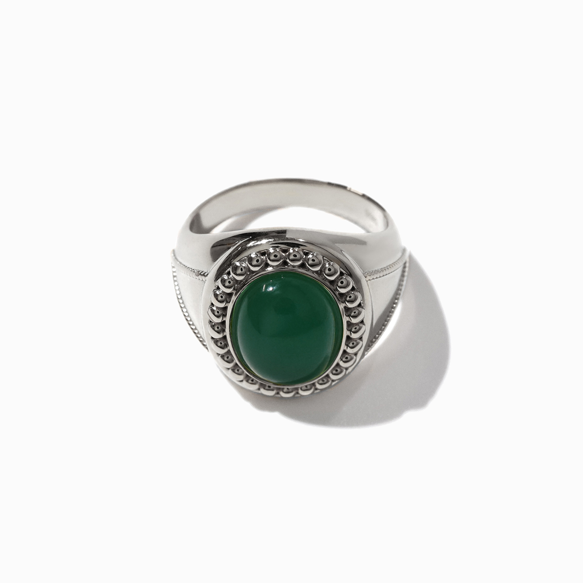 Gem Stone College Ring Green【SILVER925】(Silver) | G-9（ガク）