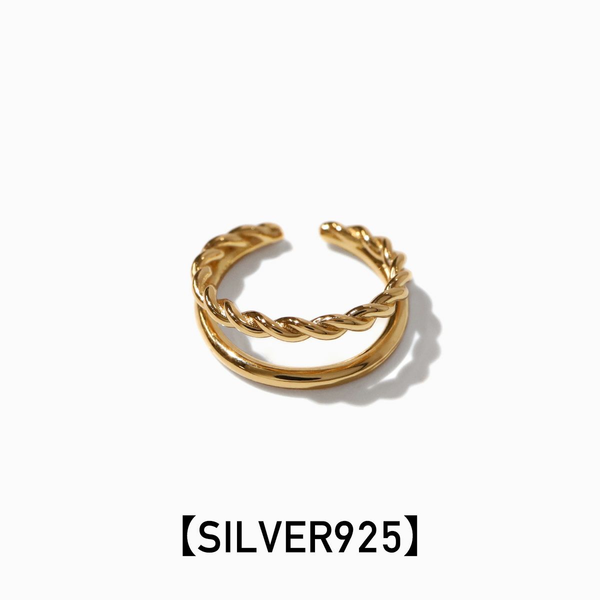 2way》Double Ear Cuff Ring【SILVER925】(Gold) | G-9（ガク）